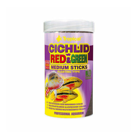 Cichlid red & green flytande sticks Medium