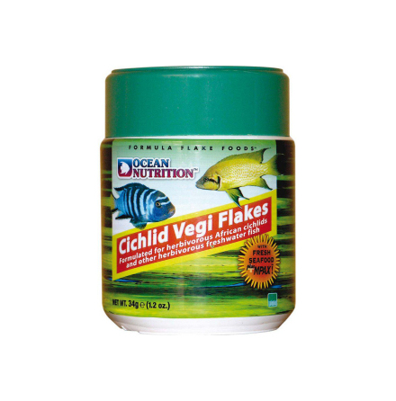 Cichlid Vegi flakes 34g, Ocean Nutrition