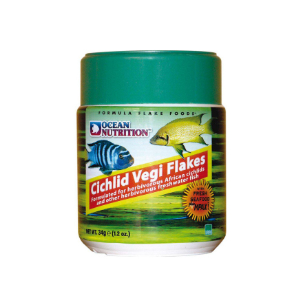 Cichlid Vegi flakes 34g, Ocean Nutrition 25/02